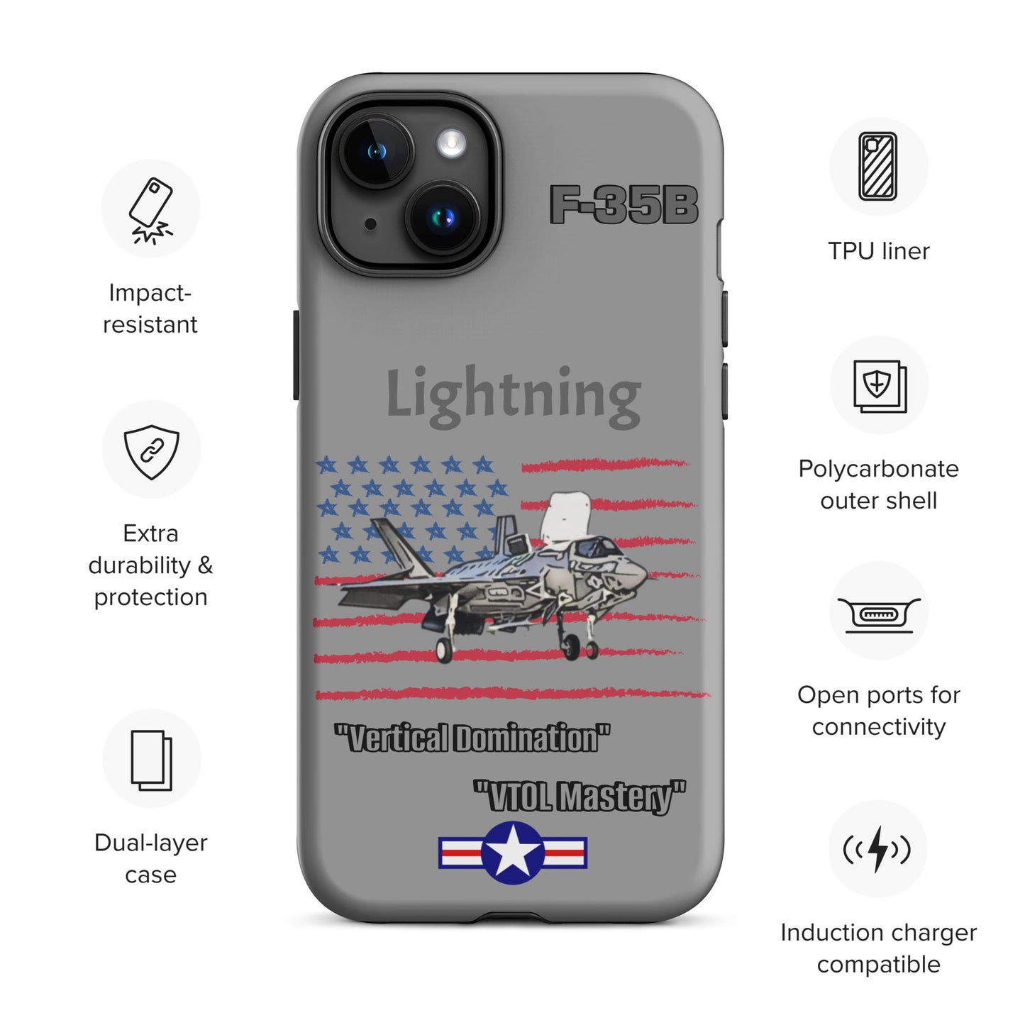 Vertical Takeoff Patriot iPhone Case