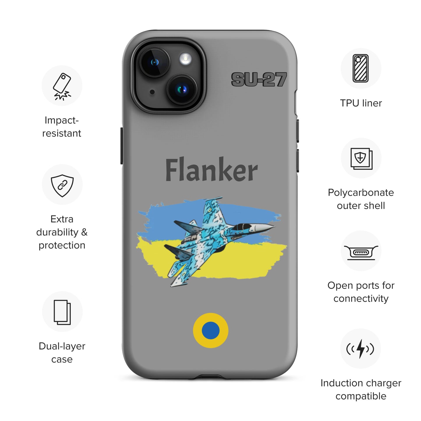 Ukrainian Flanker Patriot iPhone Case (Without Quotes)