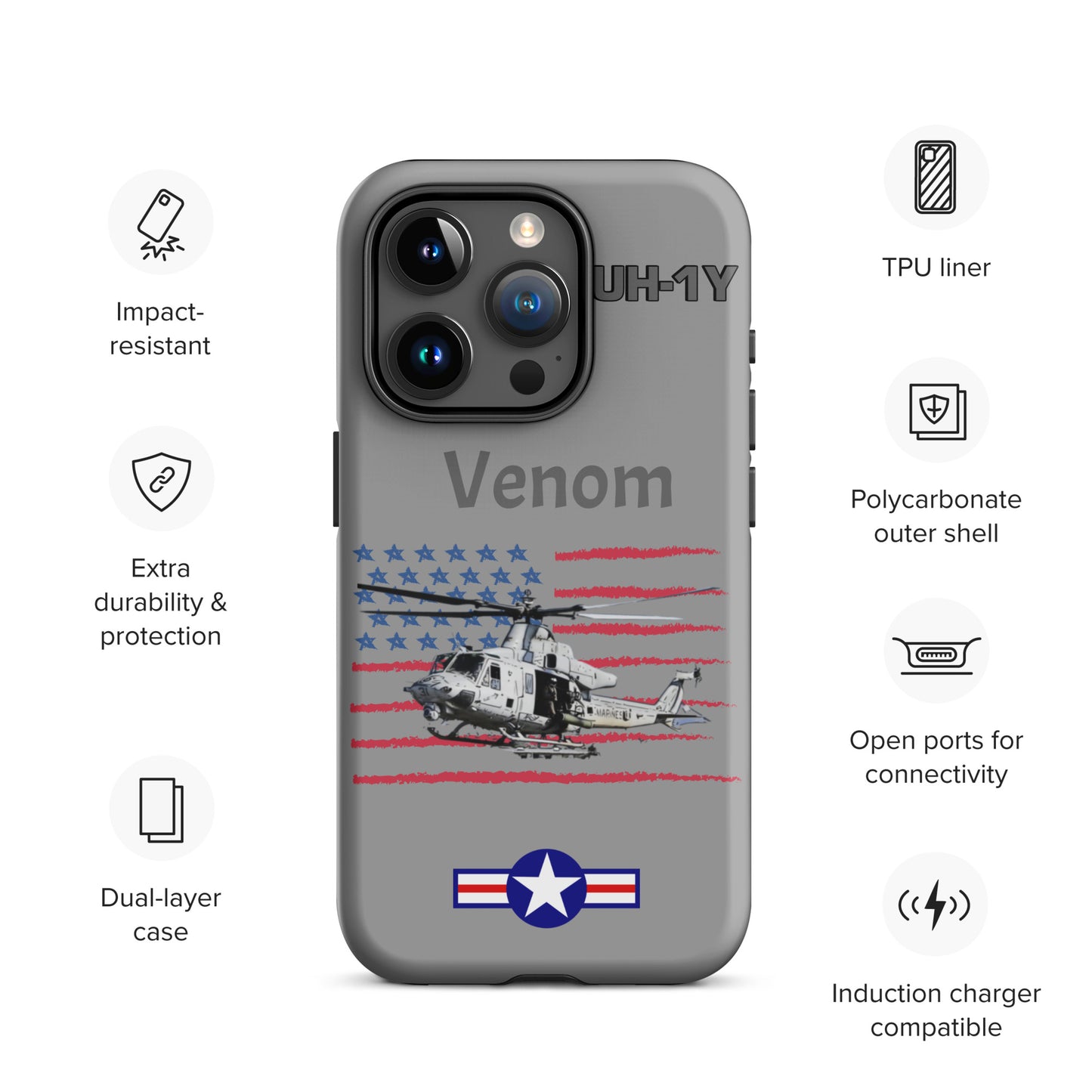 Super Huey Patriot iPhone Case (Without Quotes)