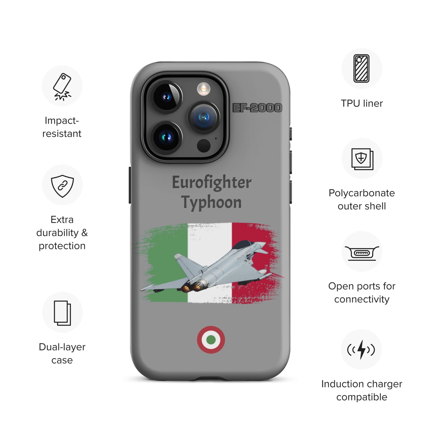 Italian Typhoon Patriot iPhone Case (Without Quotes)
