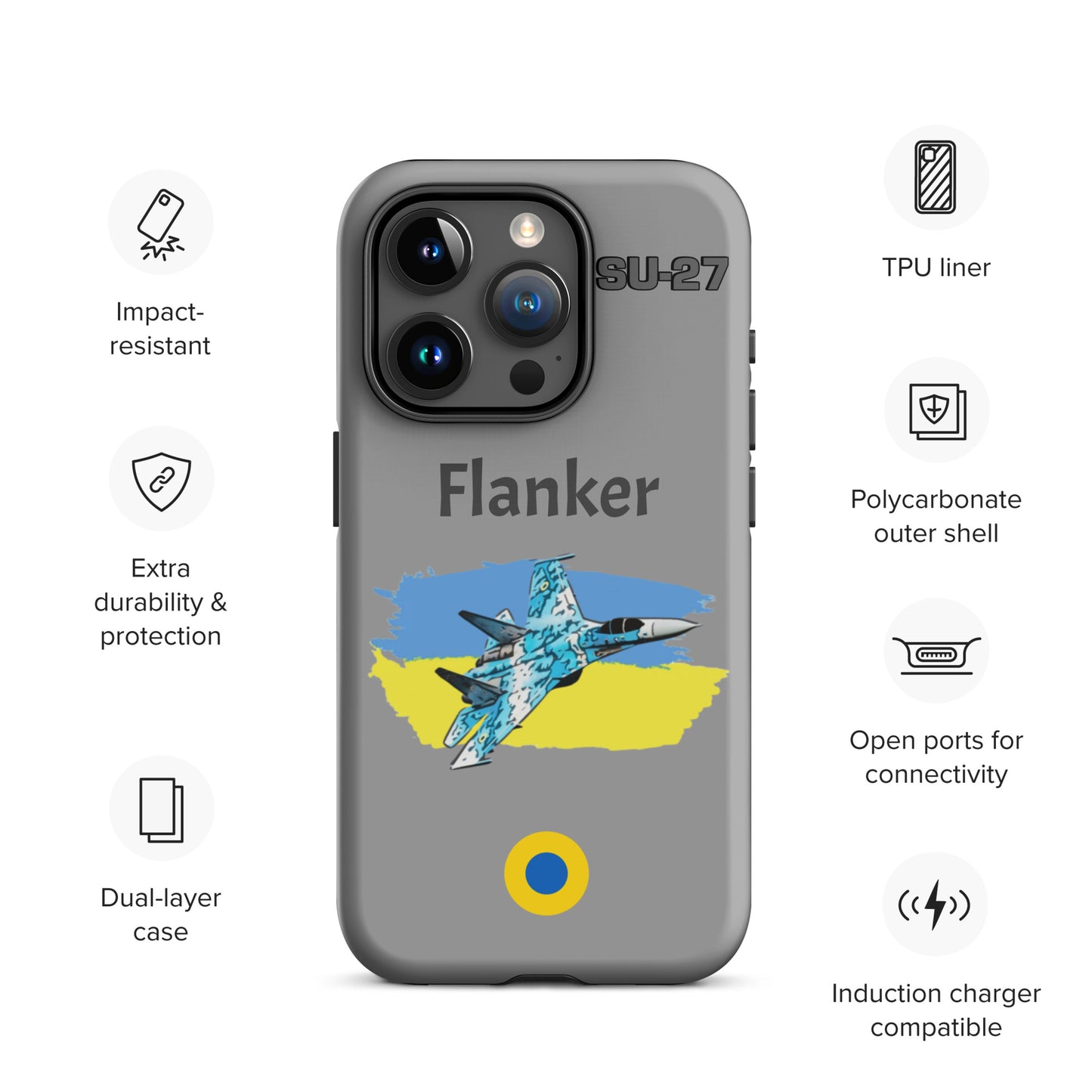 Ukrainian Flanker Patriot iPhone Case (Without Quotes)