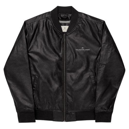 The Aviators' Wings Faux Leather Bomber Jacket