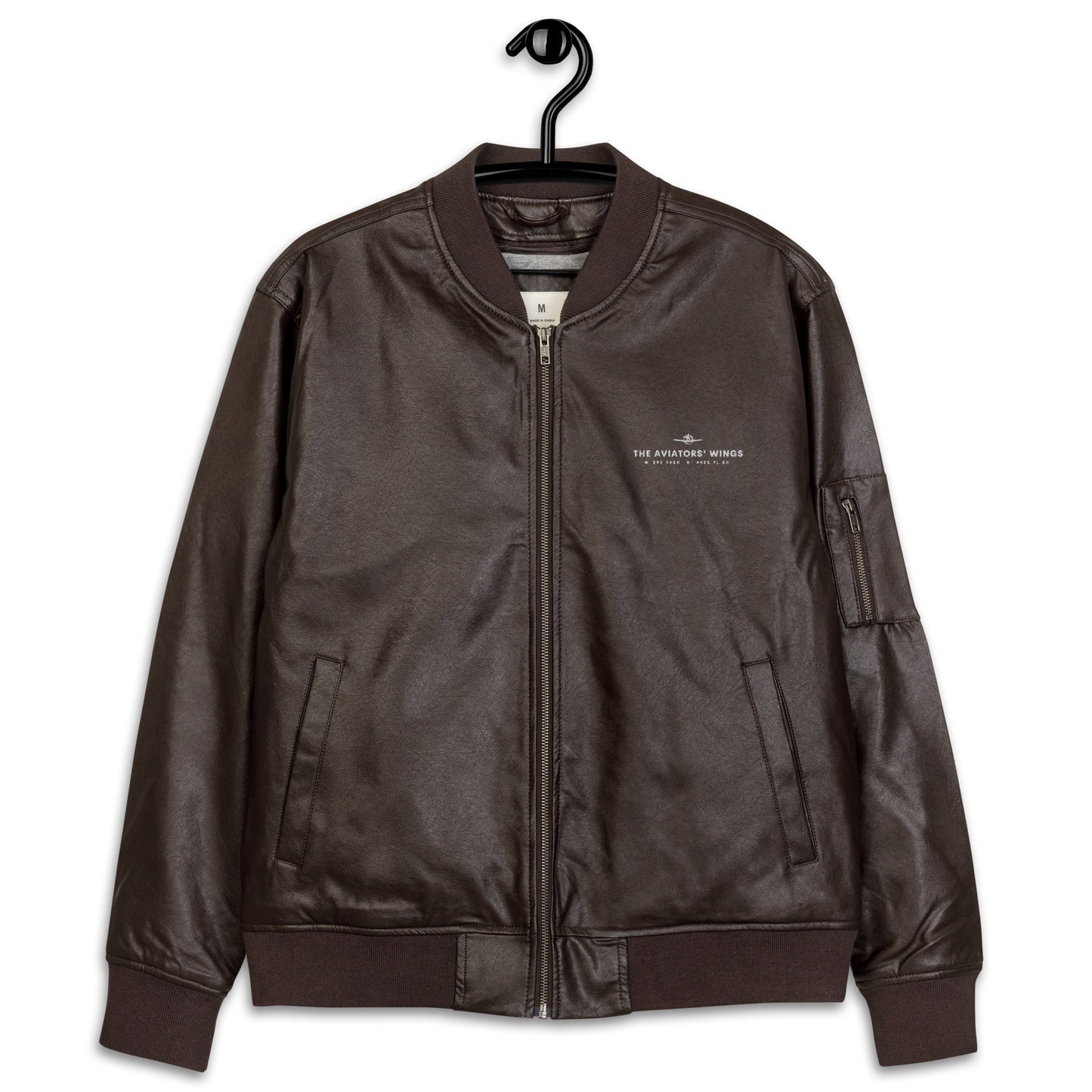 The Aviators' Wings Faux Leather Bomber Jacket