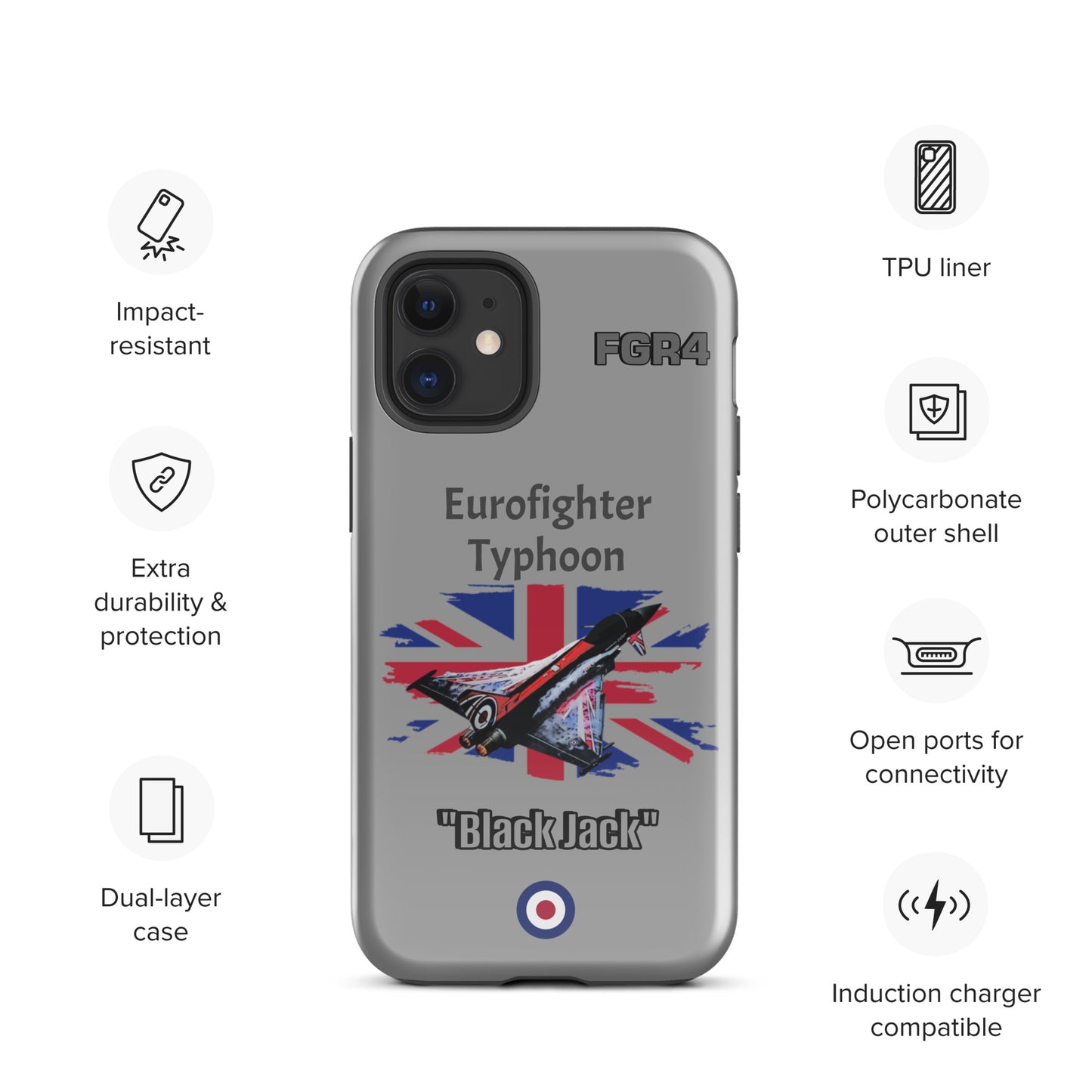 Black Jack Typhoon Patriot iPhone Case