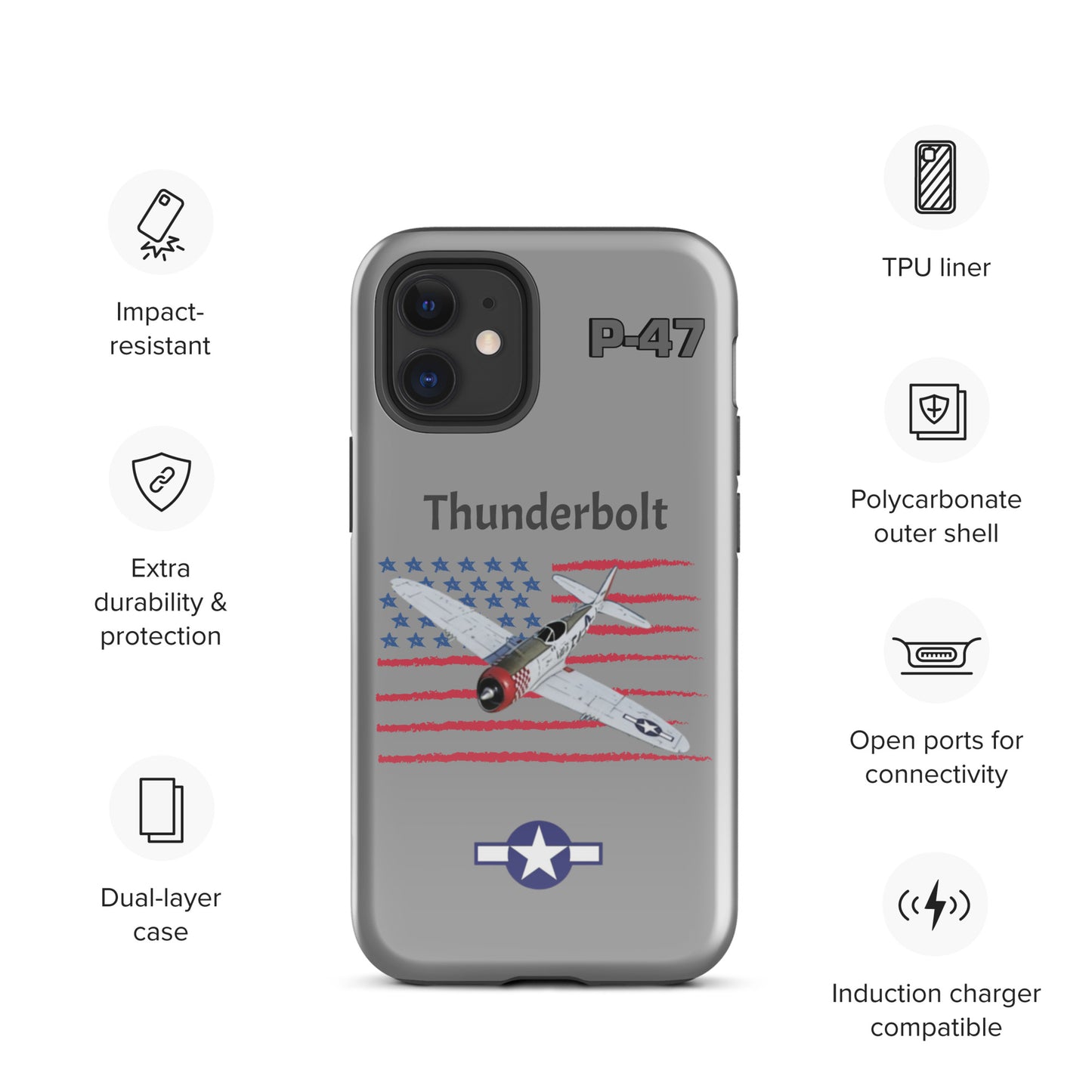 WWII Thunderbolt Patriot iPhone Case