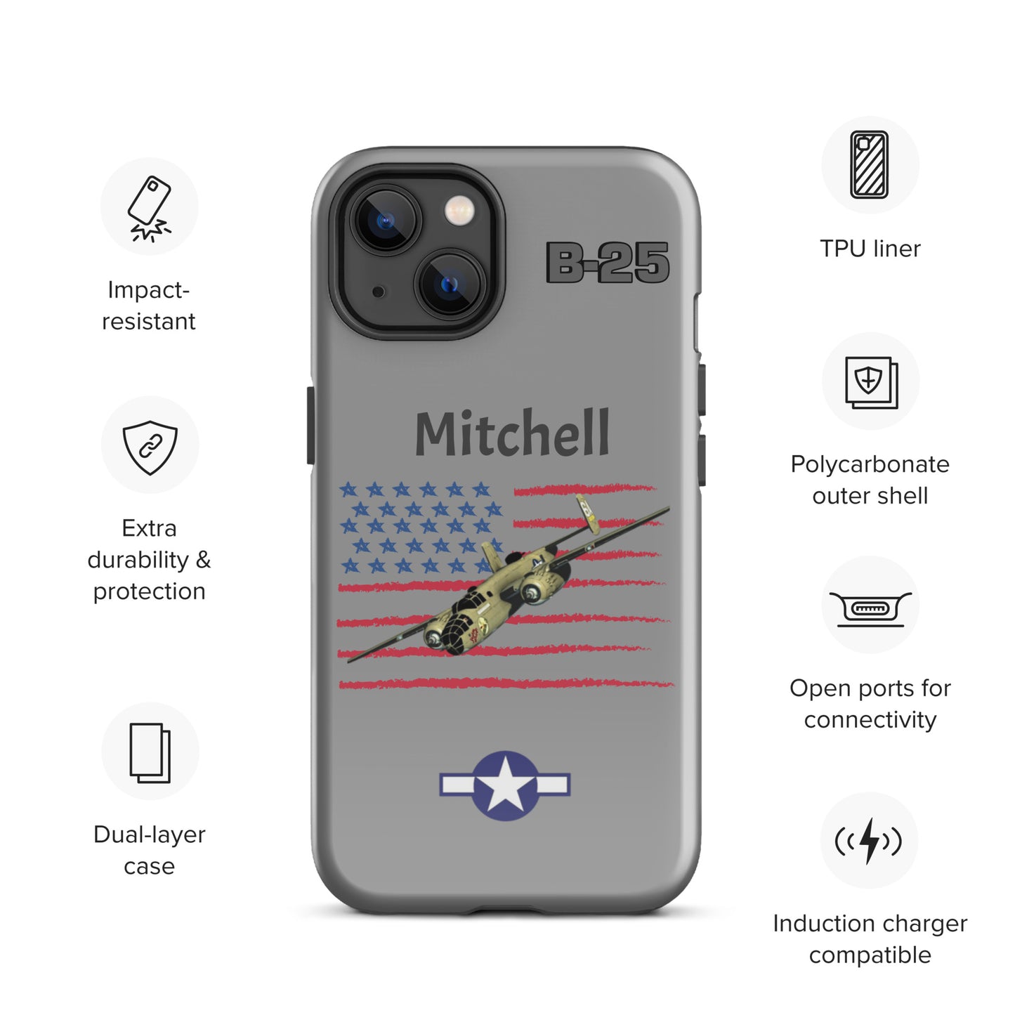 WWII Mitchell Patriot iPhone Case