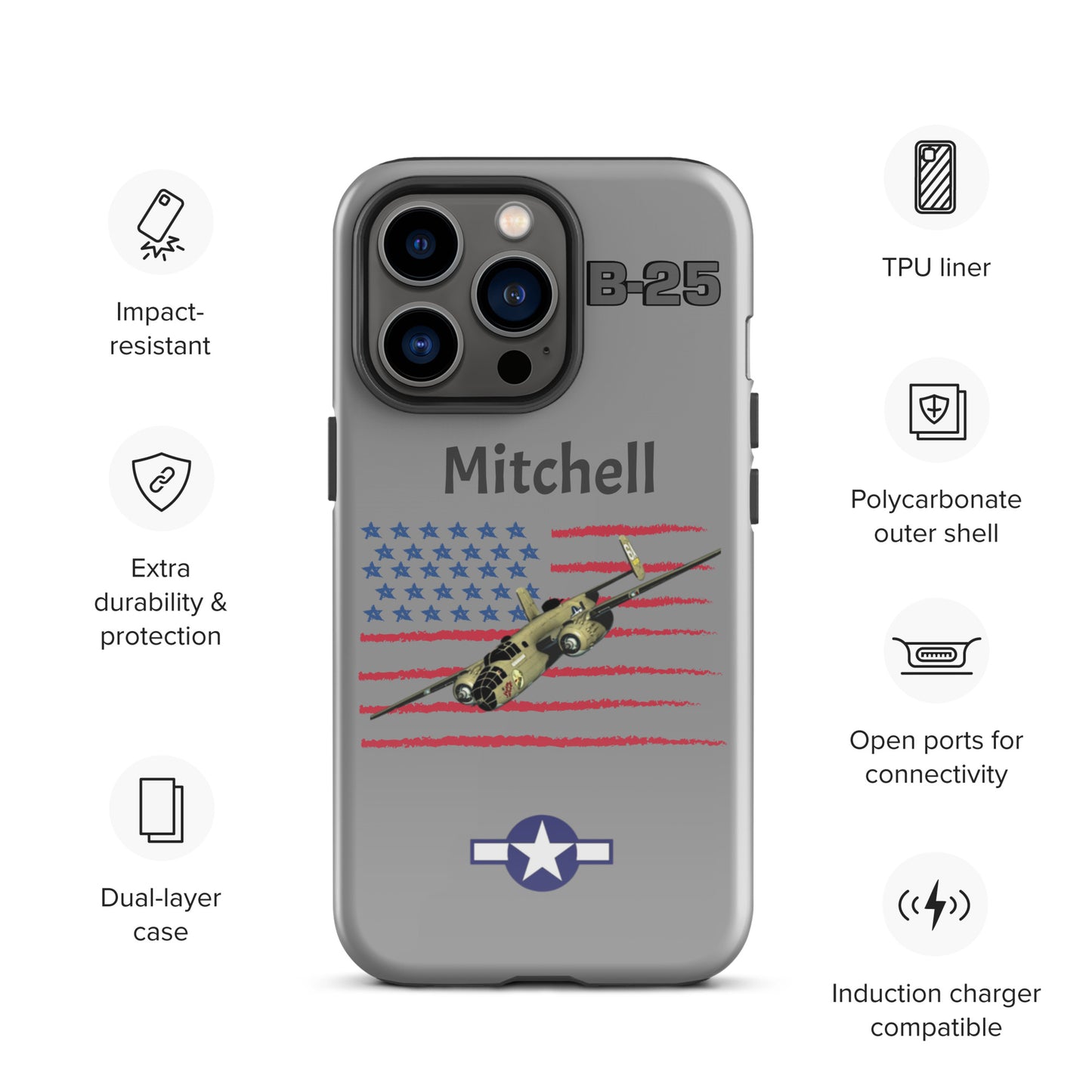 WWII Mitchell Patriot iPhone Case