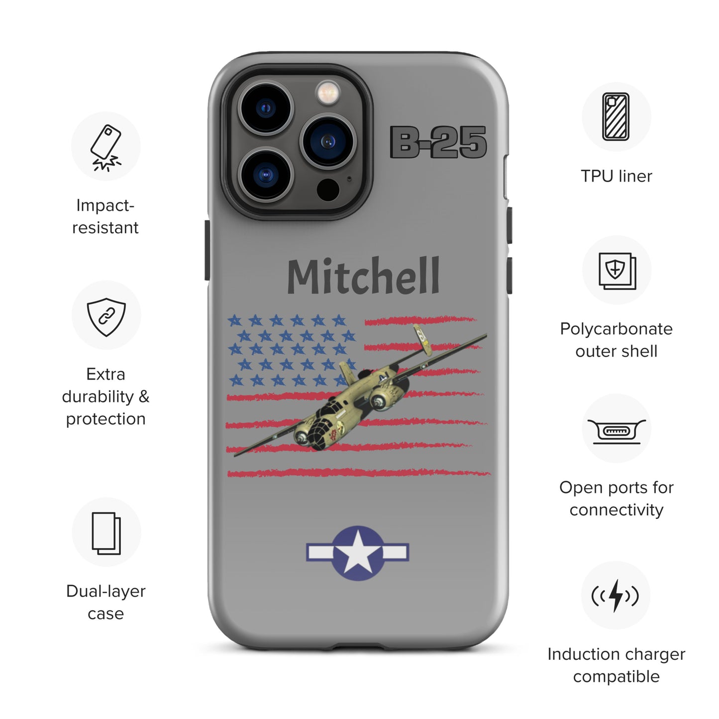 WWII Mitchell Patriot iPhone Case