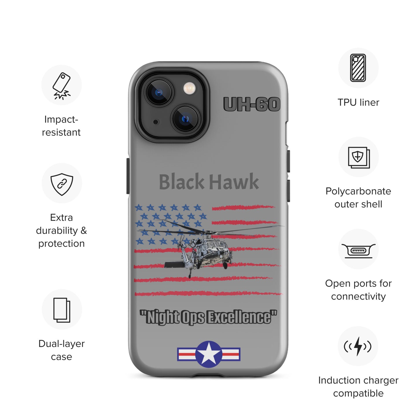 Black Hawk Patriot iPhone Case