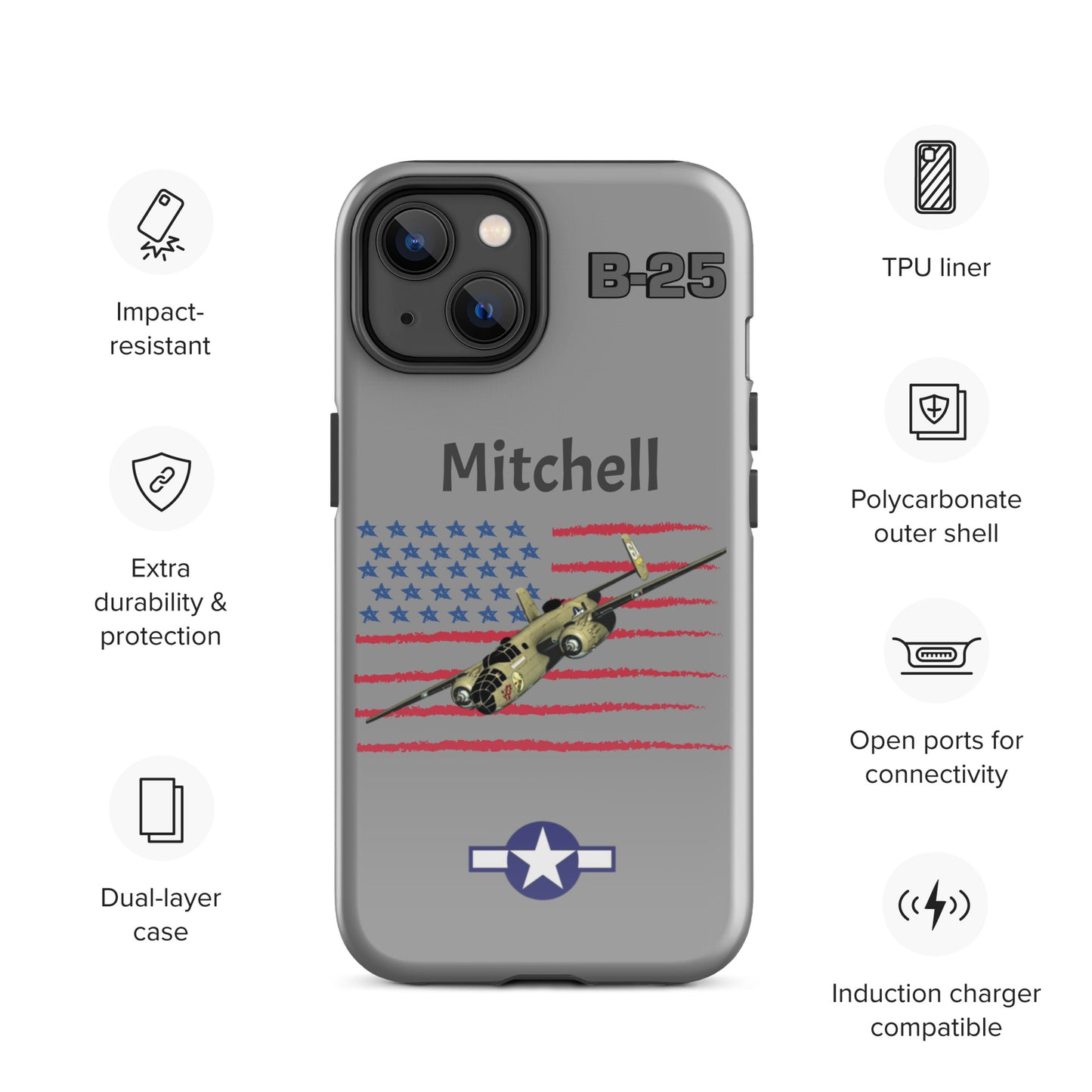 WWII Mitchell Patriot iPhone Case