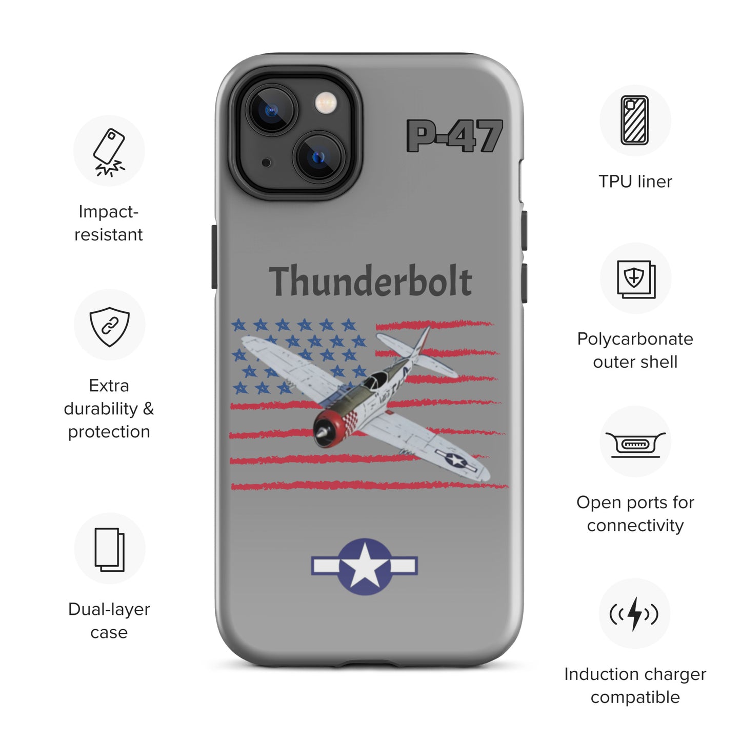 WWII Thunderbolt Patriot iPhone Case