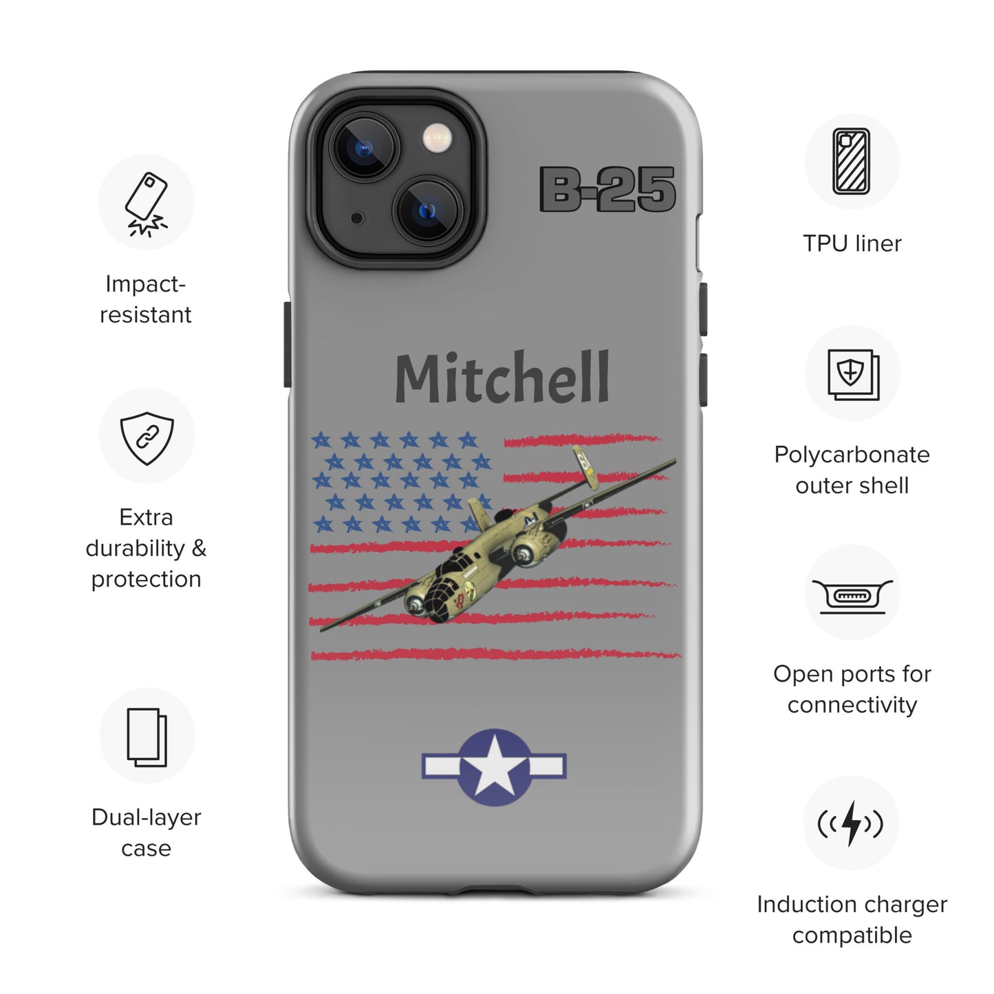 WWII Mitchell Patriot iPhone Case