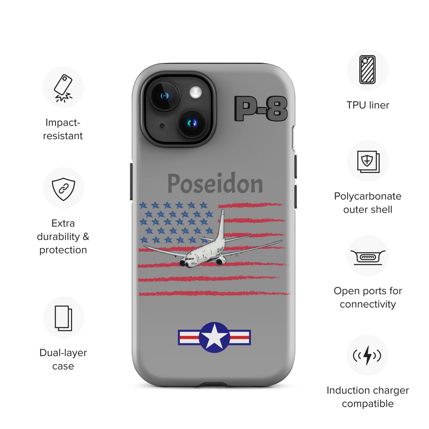 Poseidon Patriot iPhone Case (Without Quotes)