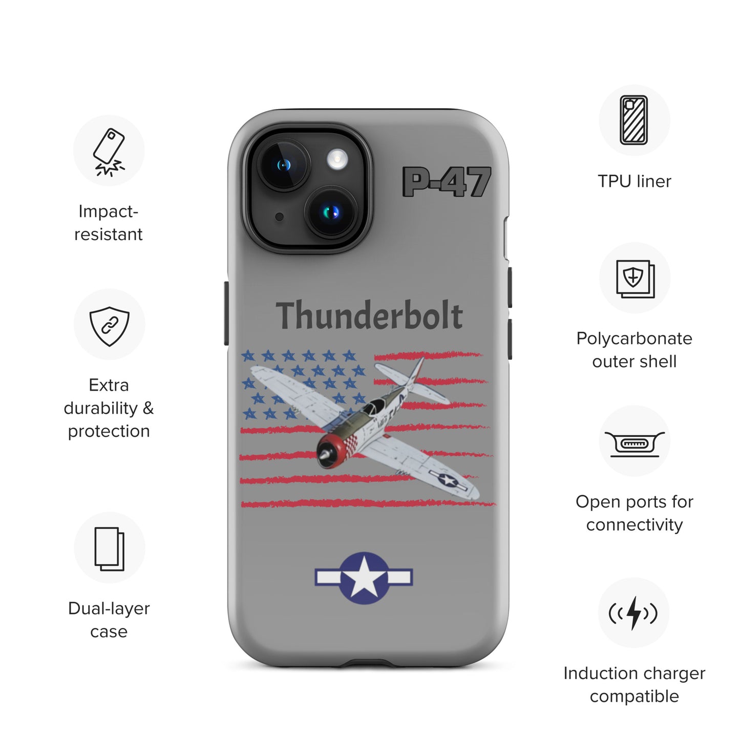 WWII Thunderbolt Patriot iPhone Case