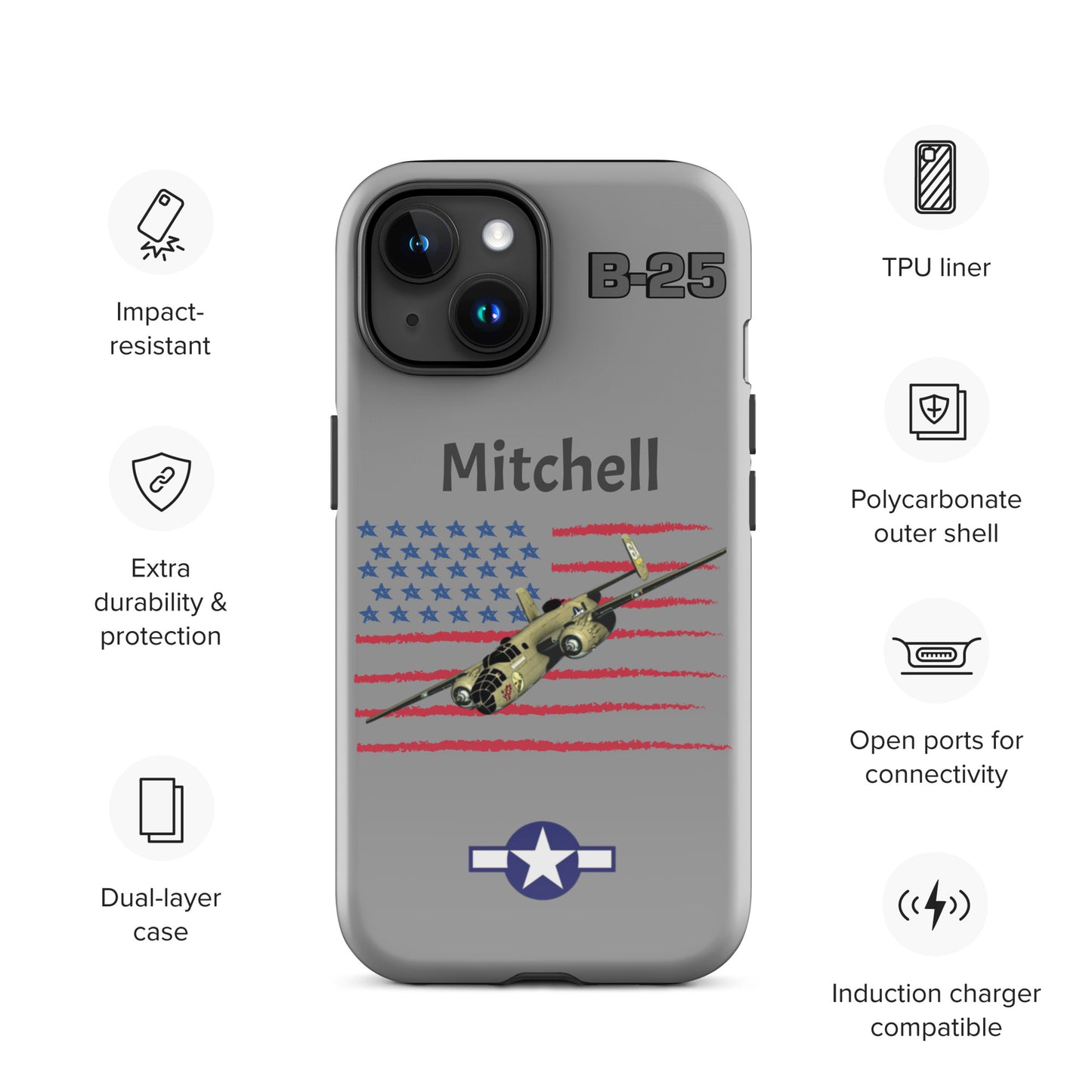 WWII Mitchell Patriot iPhone Case