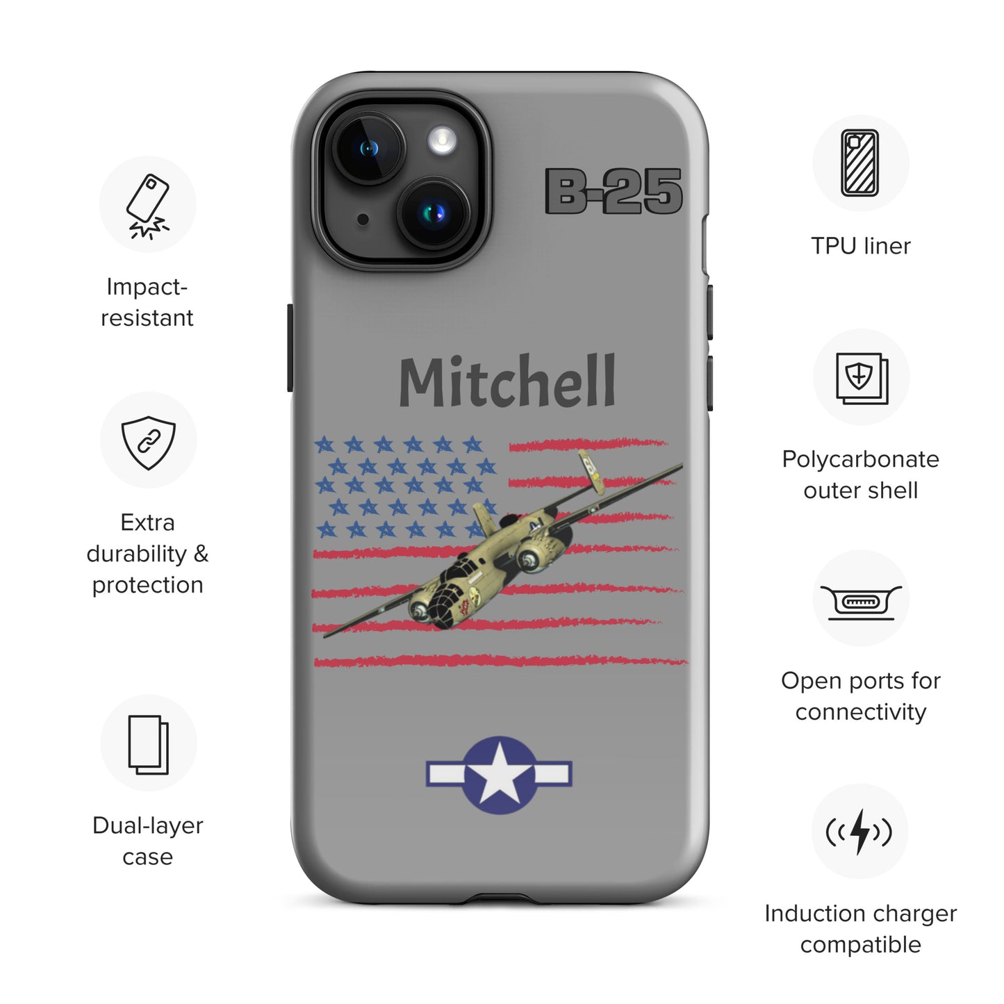 WWII Mitchell Patriot iPhone Case