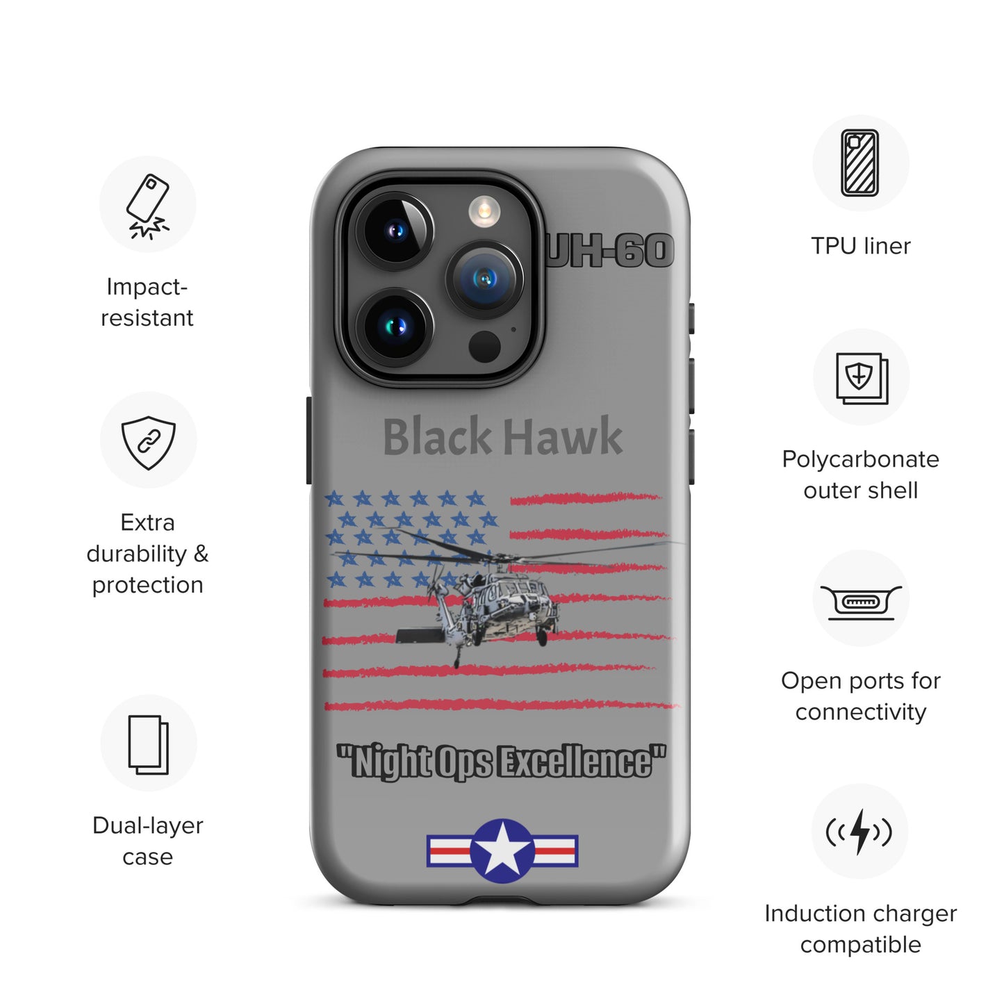 Black Hawk Patriot iPhone Case
