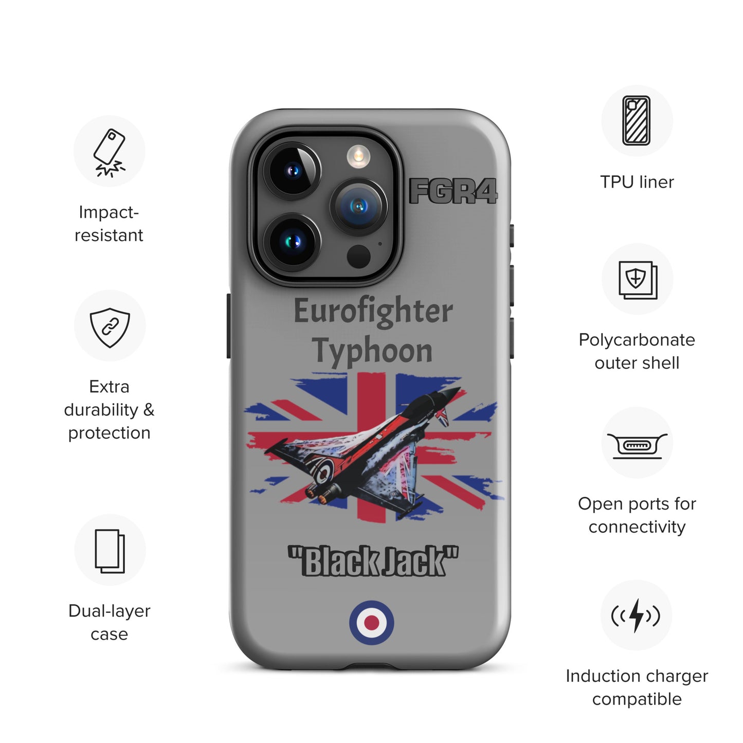 Black Jack Typhoon Patriot iPhone Case
