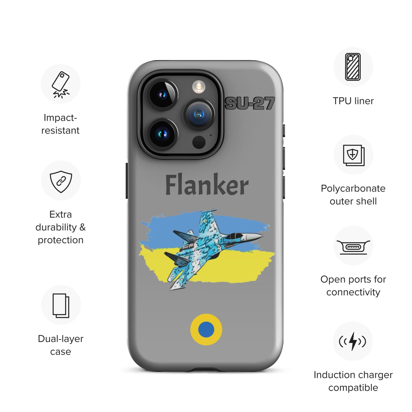Ukrainian Flanker Patriot iPhone Case (Without Quotes)
