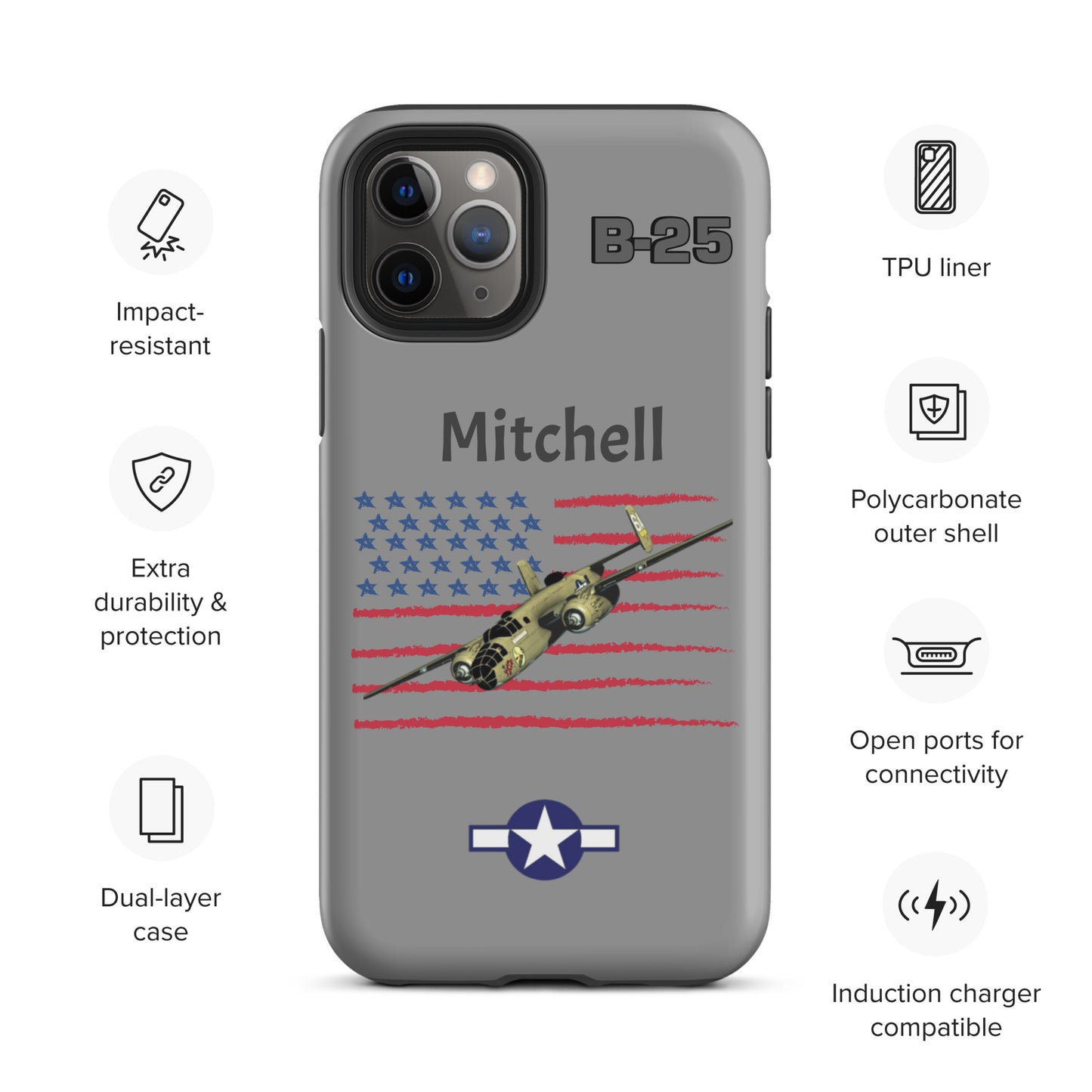 WWII Mitchell Patriot iPhone Case