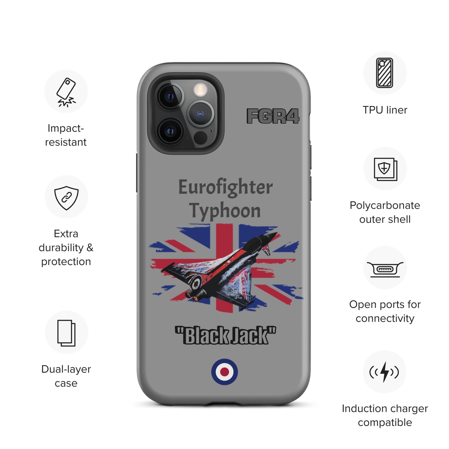 Black Jack Typhoon Patriot iPhone Case