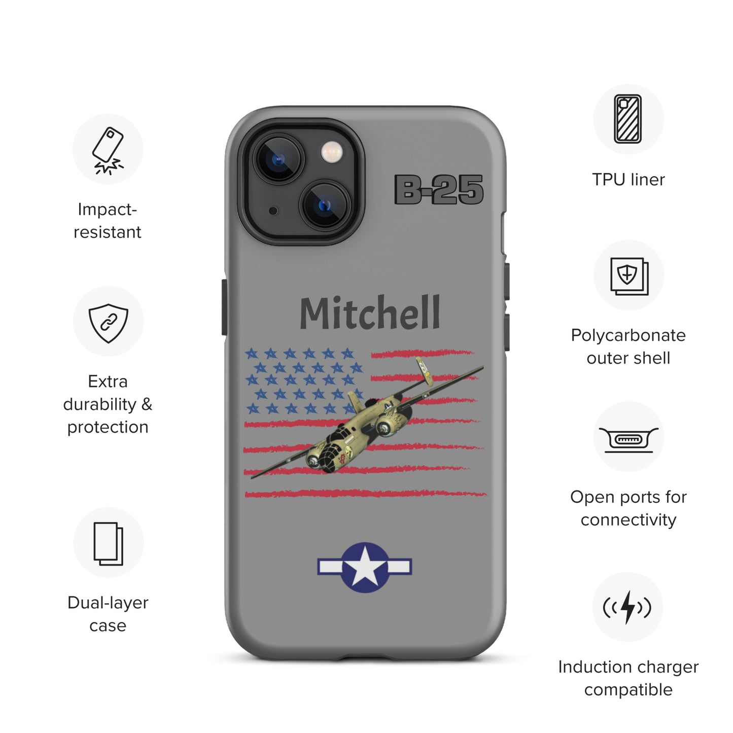 WWII Mitchell Patriot iPhone Case