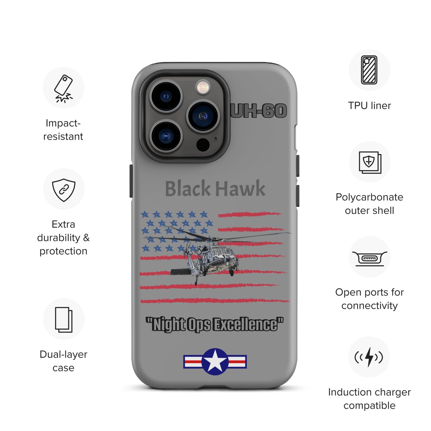 Black Hawk Patriot iPhone Case