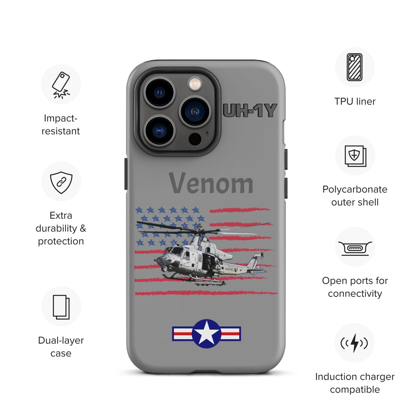 Super Huey Patriot iPhone Case (Without Quotes)