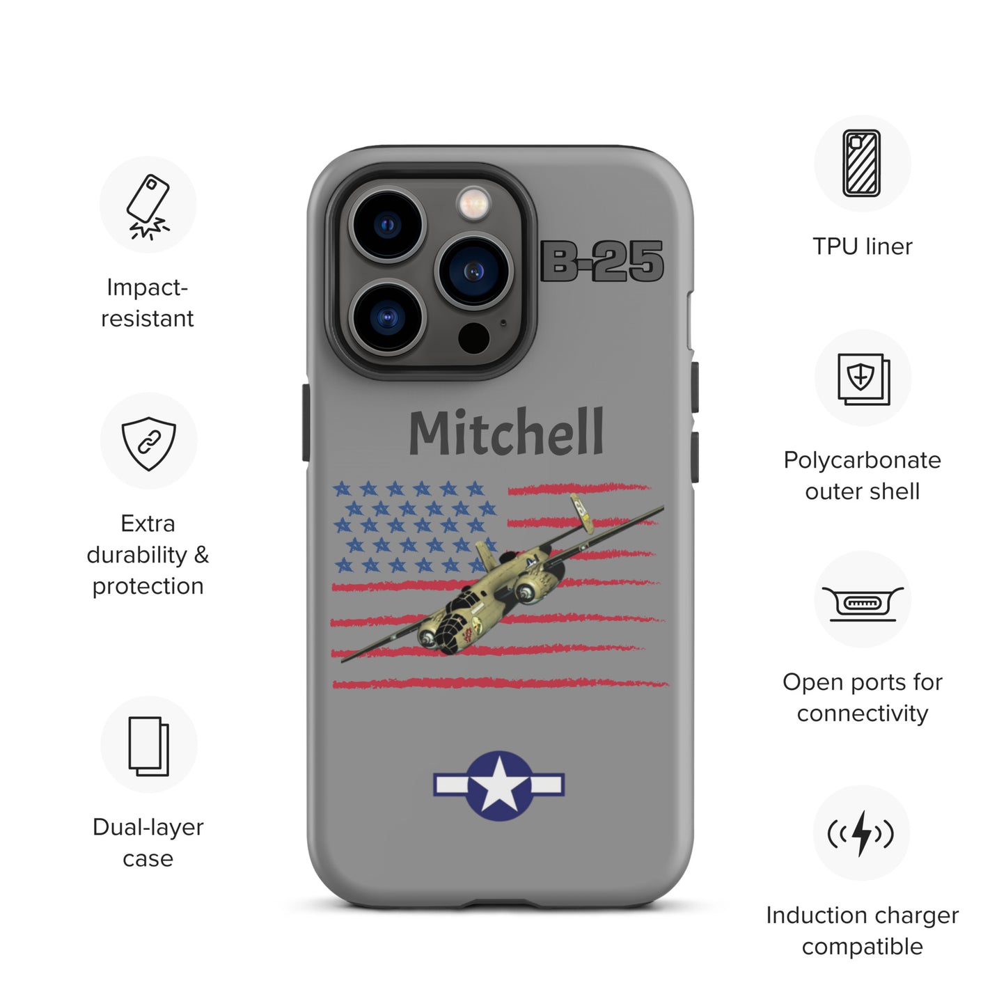 WWII Mitchell Patriot iPhone Case