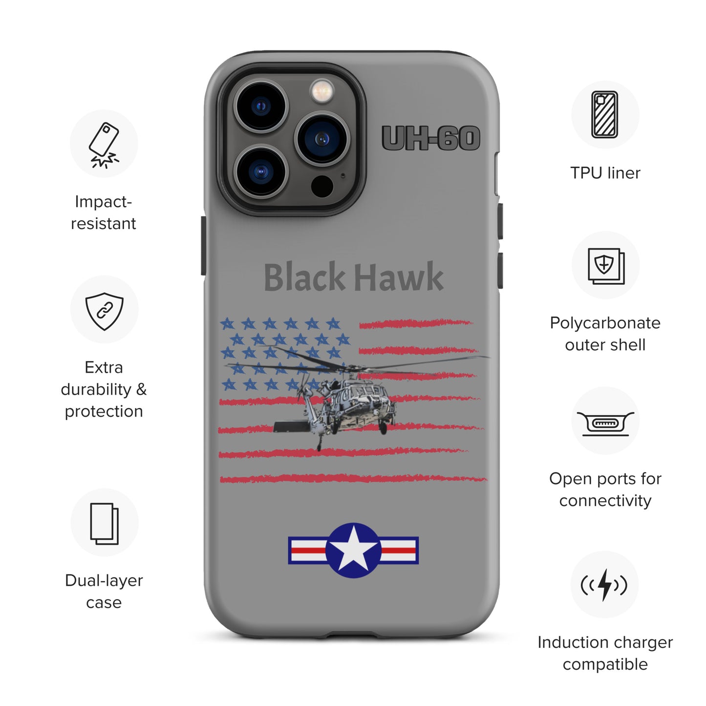 Black Hawk Patriot iPhone Case (Without Quotes)
