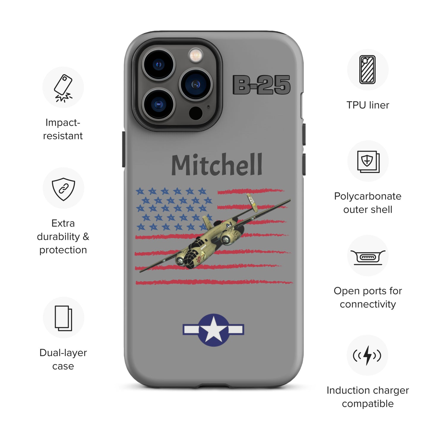 WWII Mitchell Patriot iPhone Case