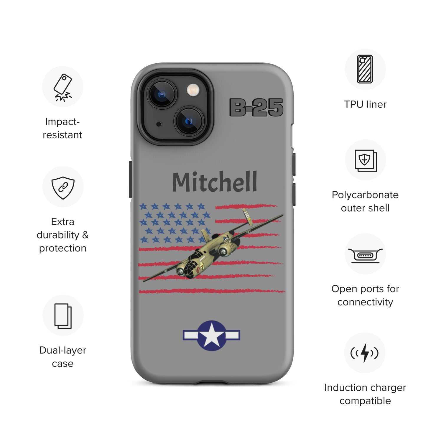 WWII Mitchell Patriot iPhone Case