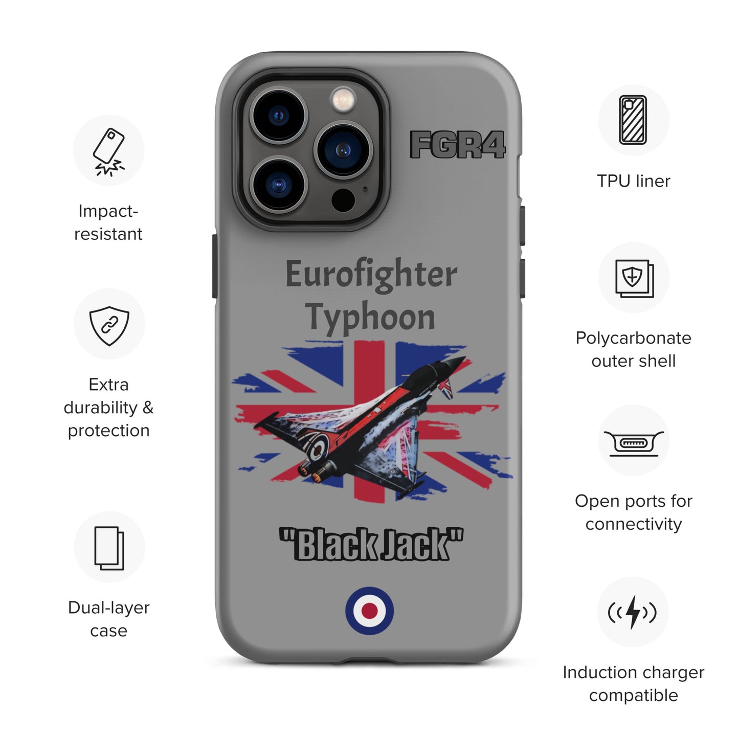 Black Jack Typhoon Patriot iPhone Case