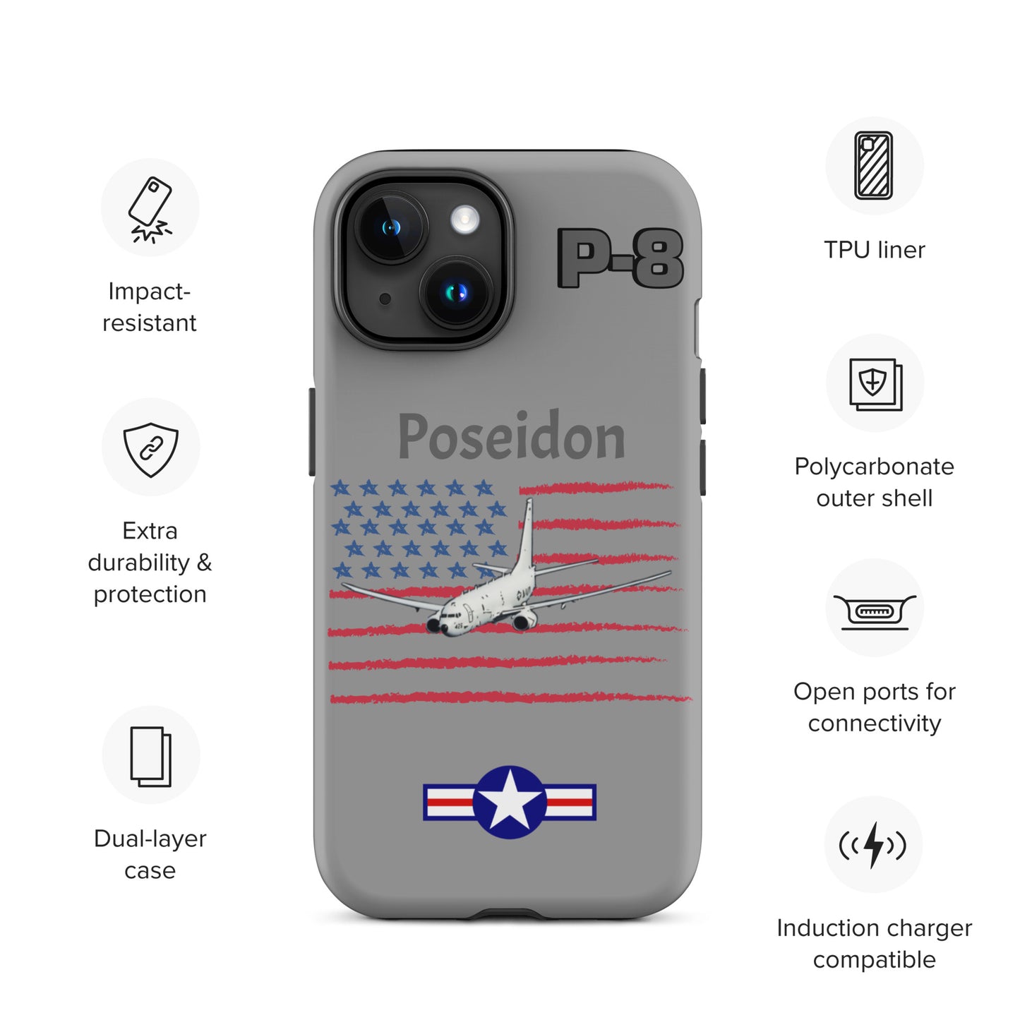 Poseidon Patriot iPhone Case (Without Quotes)