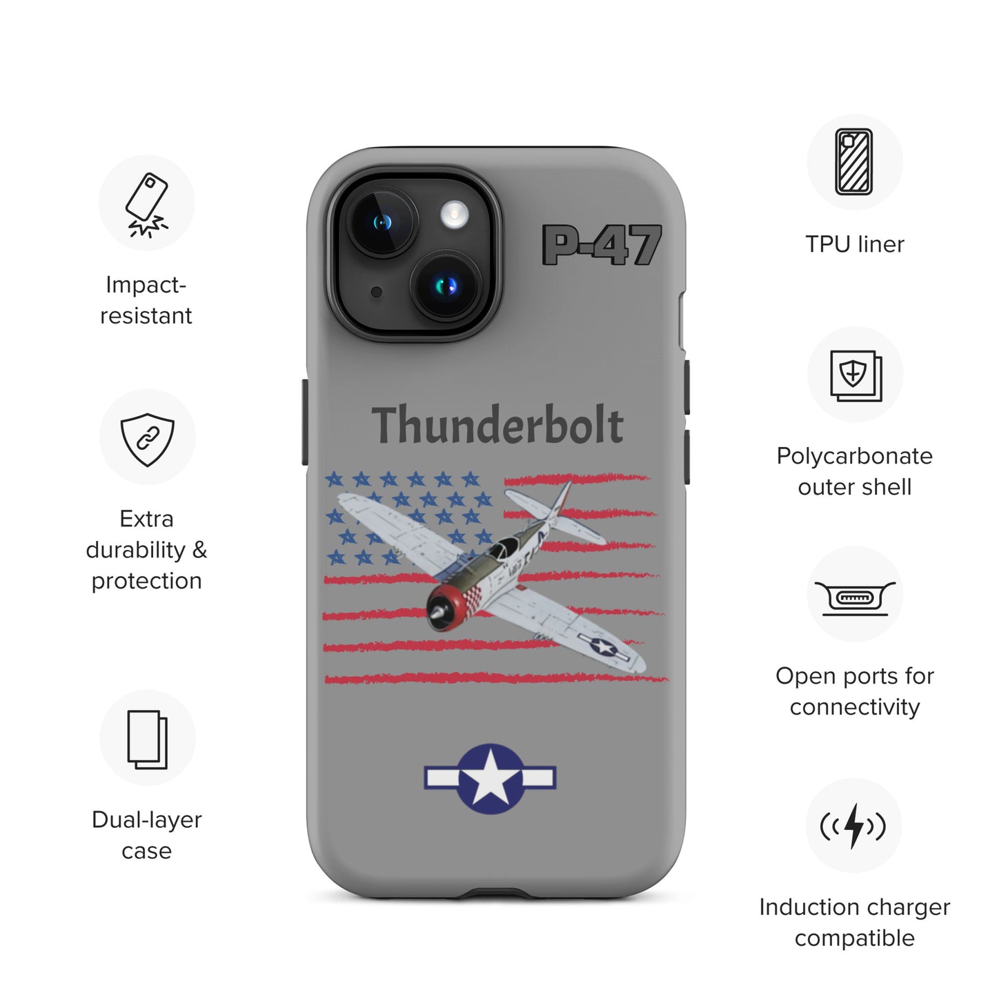 WWII Thunderbolt Patriot iPhone Case