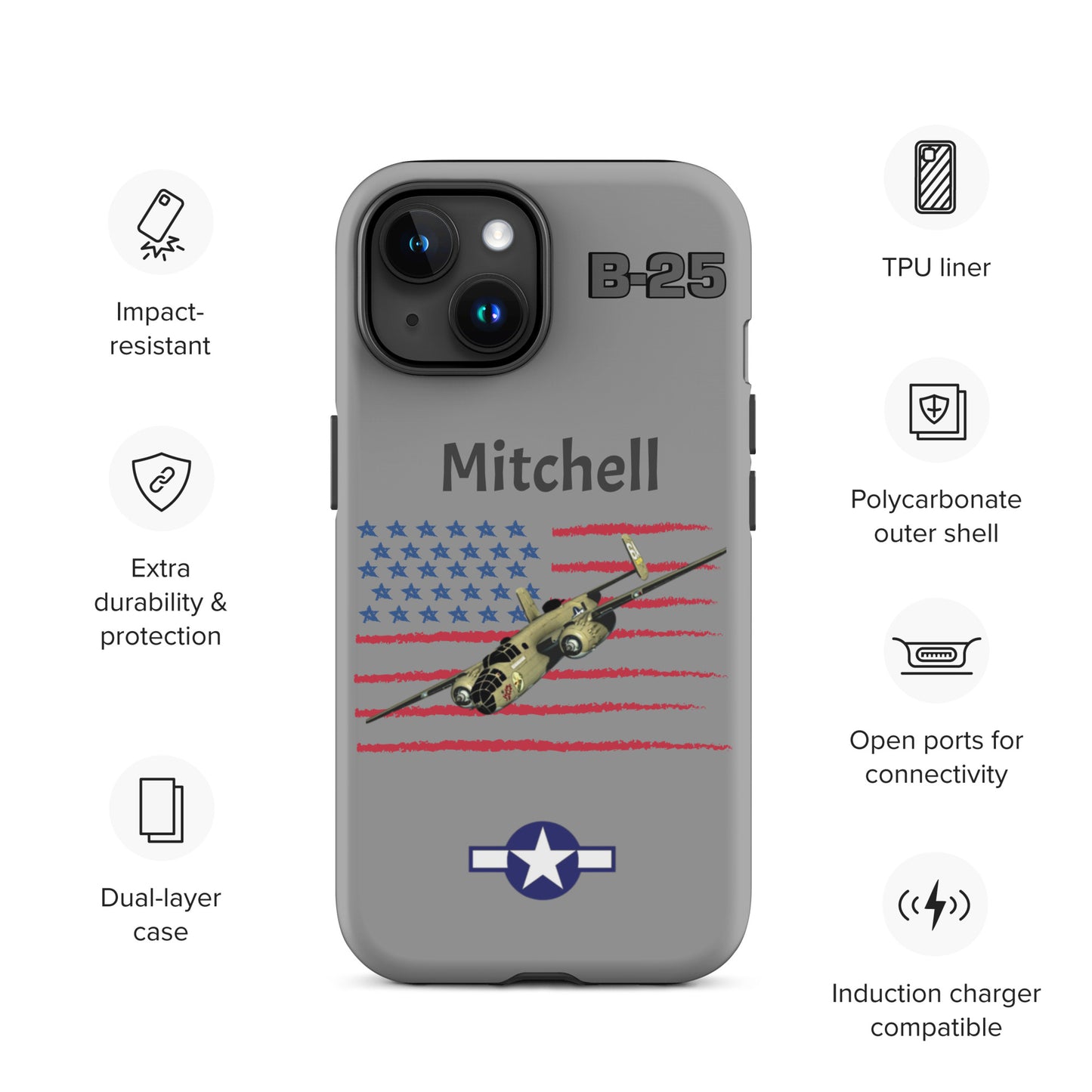 WWII Mitchell Patriot iPhone Case