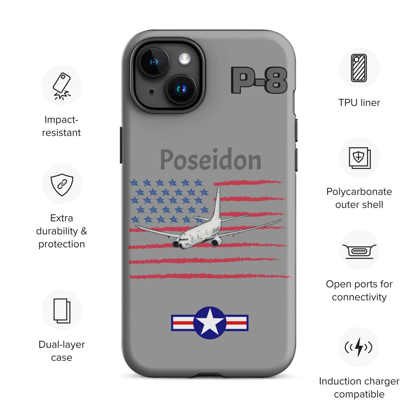 Poseidon Patriot iPhone Case (Without Quotes)