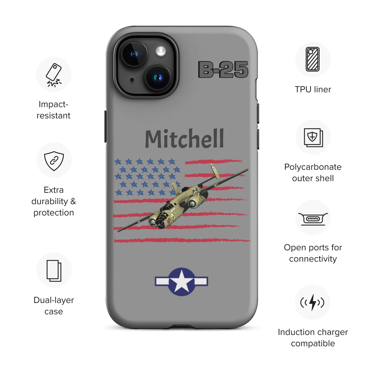WWII Mitchell Patriot iPhone Case