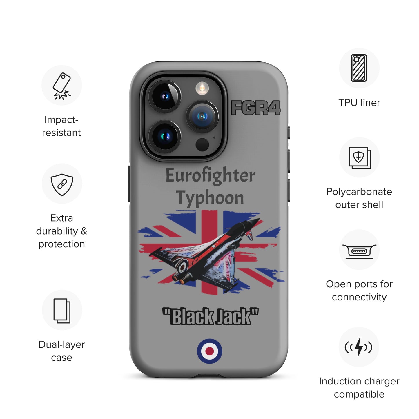 Black Jack Typhoon Patriot iPhone Case