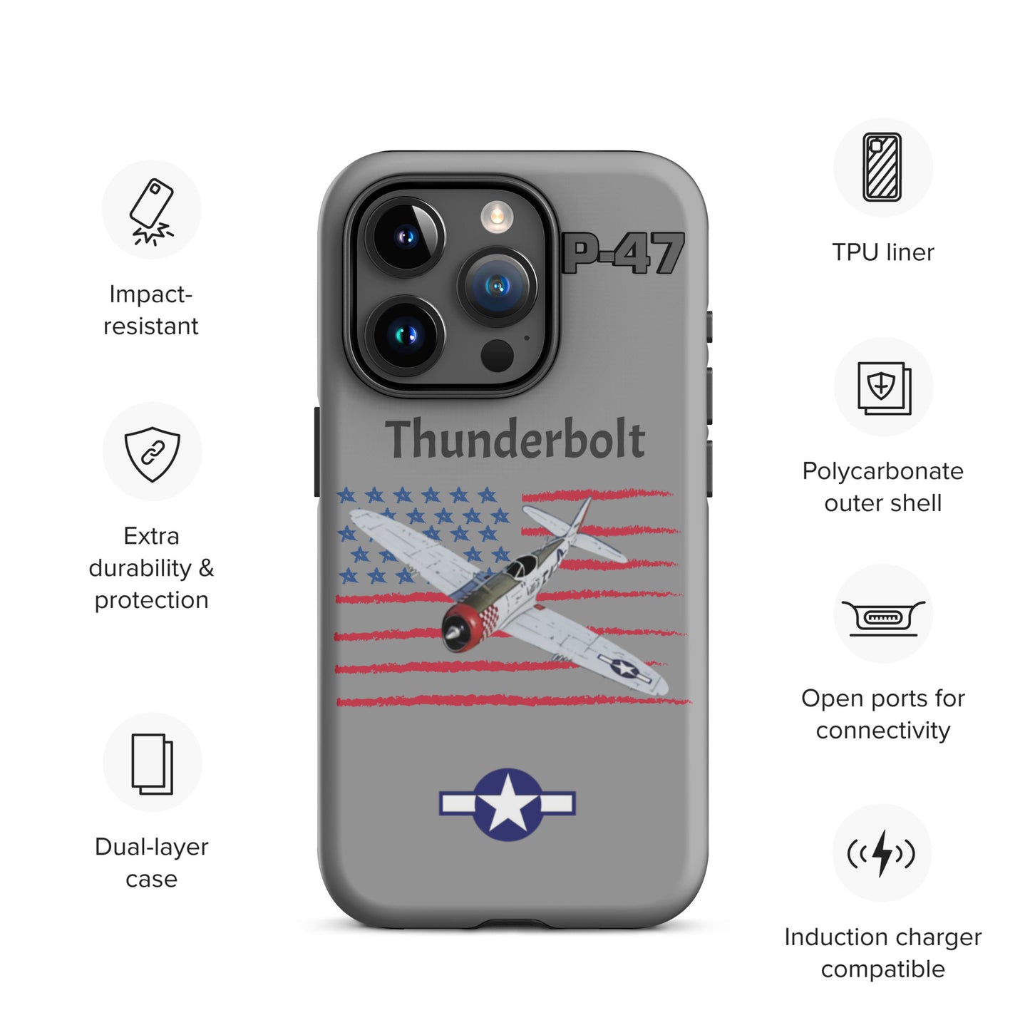 WWII Thunderbolt Patriot iPhone Case