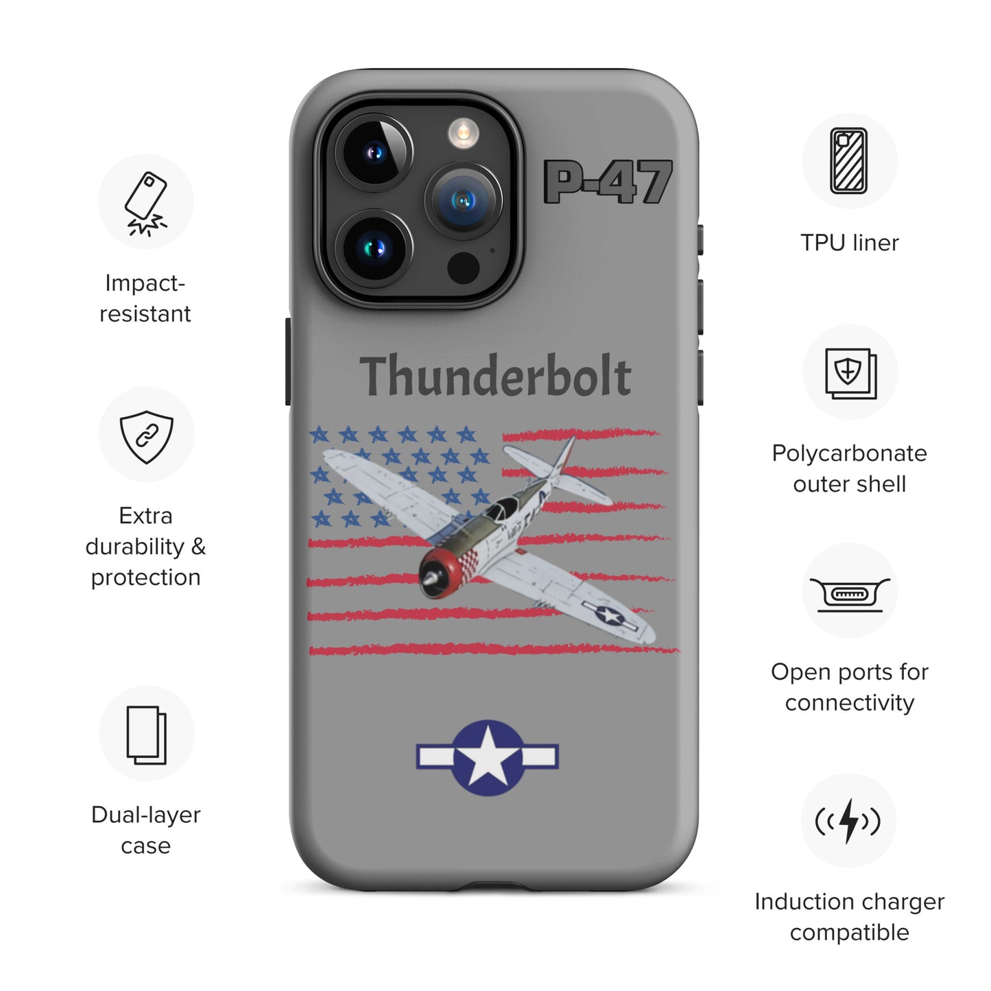 WWII Thunderbolt Patriot iPhone Case