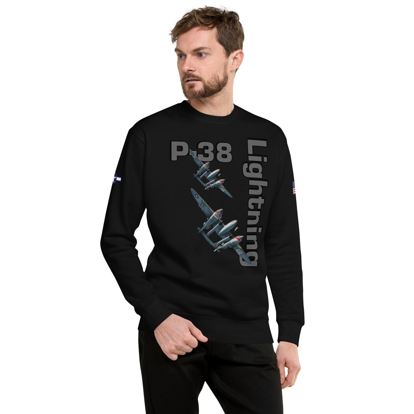 WWII Lightning Patriot Unisex Premium Sweatshirt