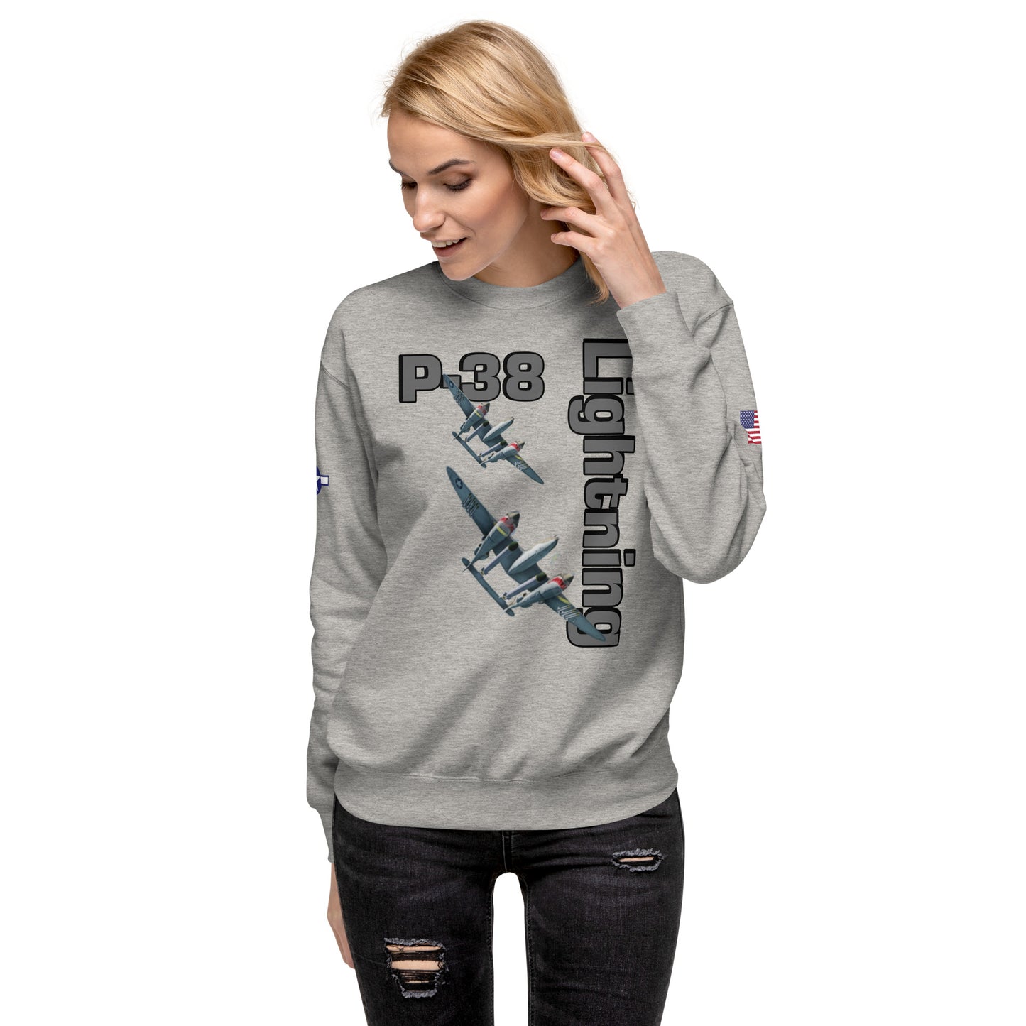 WWII Lightning Patriot Unisex Premium Sweatshirt