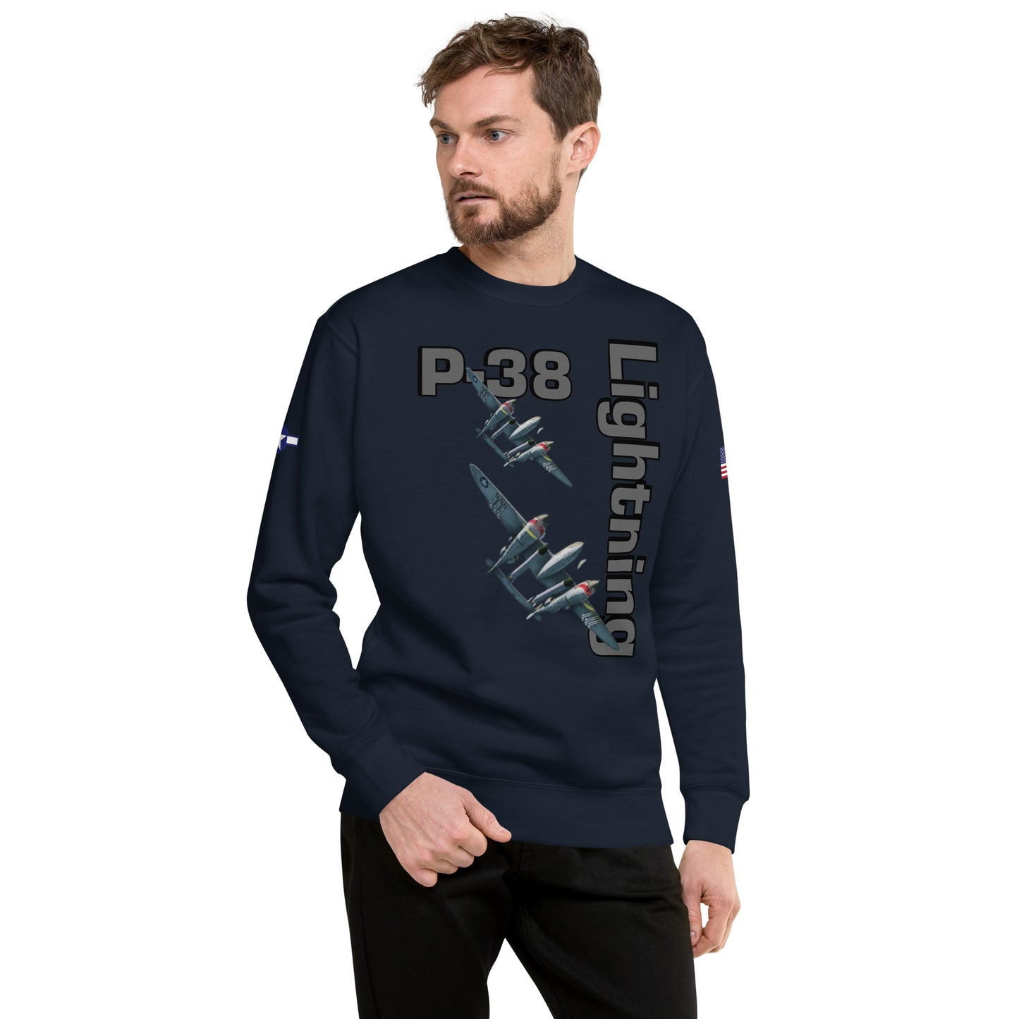 WWII Lightning Patriot Unisex Premium Sweatshirt
