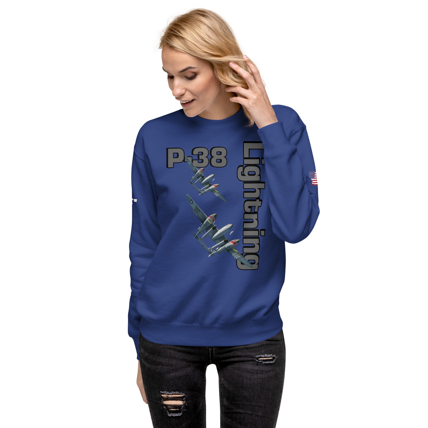 WWII Lightning Patriot Unisex Premium Sweatshirt