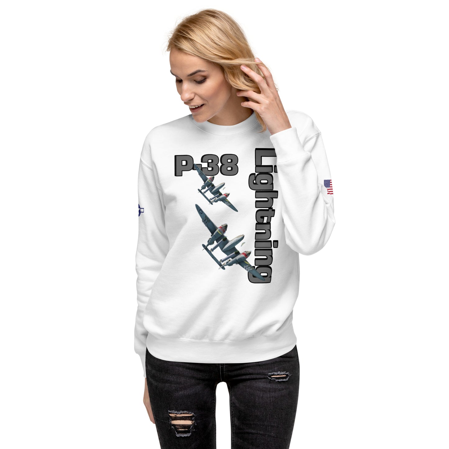 WWII Lightning Patriot Unisex Premium Sweatshirt