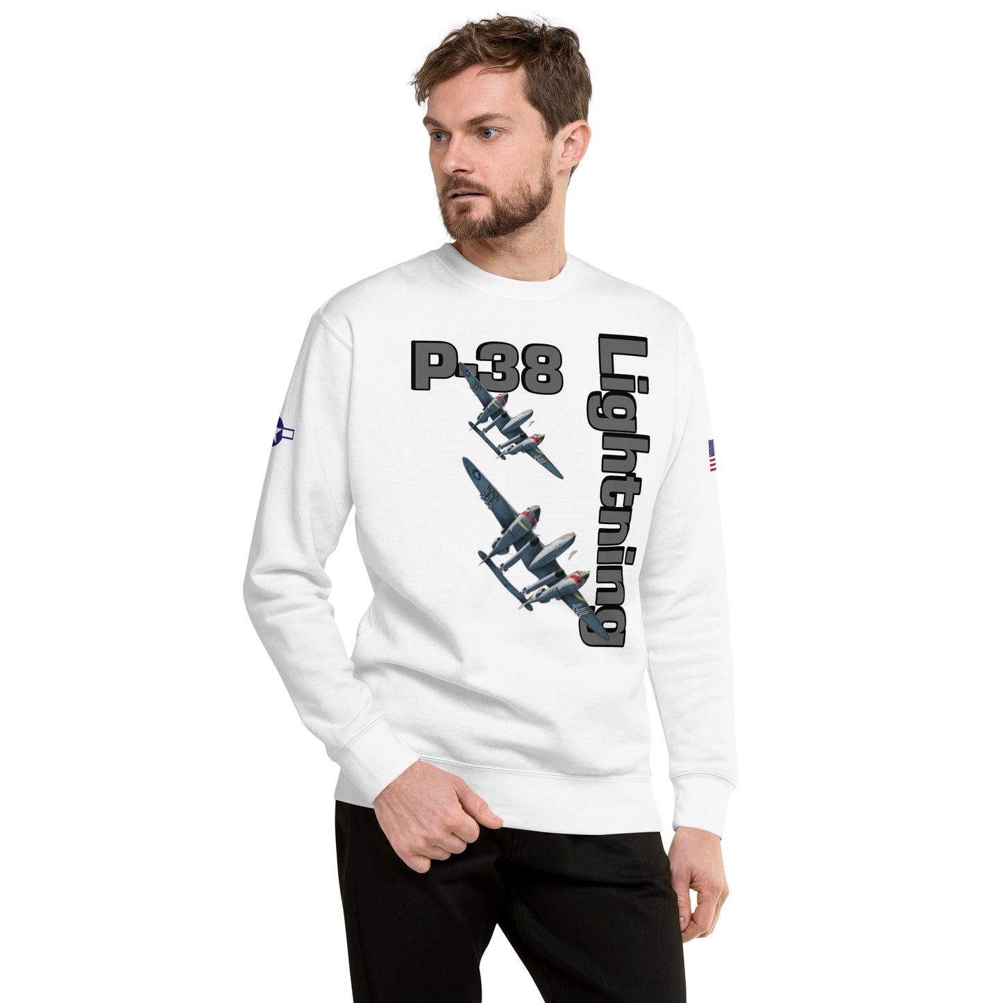 WWII Lightning Patriot Unisex Premium Sweatshirt